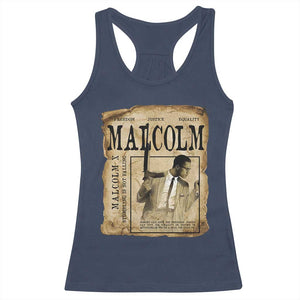 Malcolm X Historical Newspaper Racerback Tank Top Stumbling Is Not Falling Black History TS12 Navy Print Your Wear