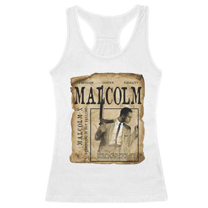 Malcolm X Historical Newspaper Racerback Tank Top Stumbling Is Not Falling Black History TS12 White Print Your Wear