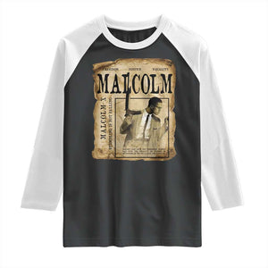 Malcolm X Historical Newspaper Raglan Shirt Stumbling Is Not Falling Black History TS12 Black White Print Your Wear