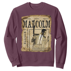 Malcolm X Historical Newspaper Sweatshirt Stumbling Is Not Falling Black History TS12 Maroon Print Your Wear
