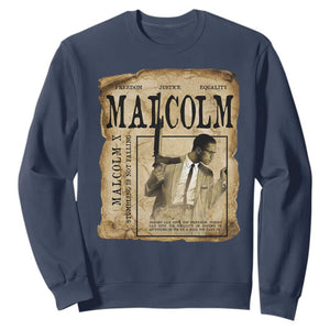 Malcolm X Historical Newspaper Sweatshirt Stumbling Is Not Falling Black History TS12 Navy Print Your Wear