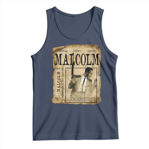 Malcolm X Historical Newspaper Tank Top Stumbling Is Not Falling Black History TS12 Navy Print Your Wear