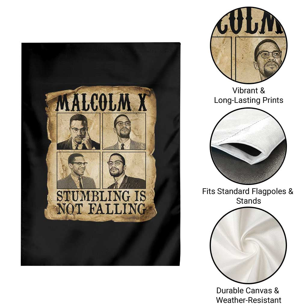 Malcolm X Garden Flag Stumbling Is Not Falling Historical Poster TS12 Print Your Wear