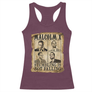 Malcolm X Racerback Tank Top Stumbling Is Not Falling Historical Poster TS12 Maroon Print Your Wear