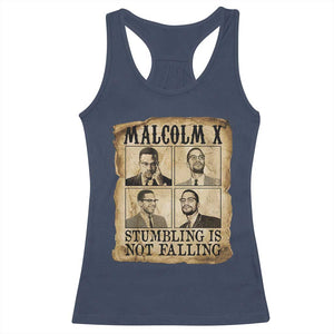 Malcolm X Racerback Tank Top Stumbling Is Not Falling Historical Poster TS12 Navy Print Your Wear
