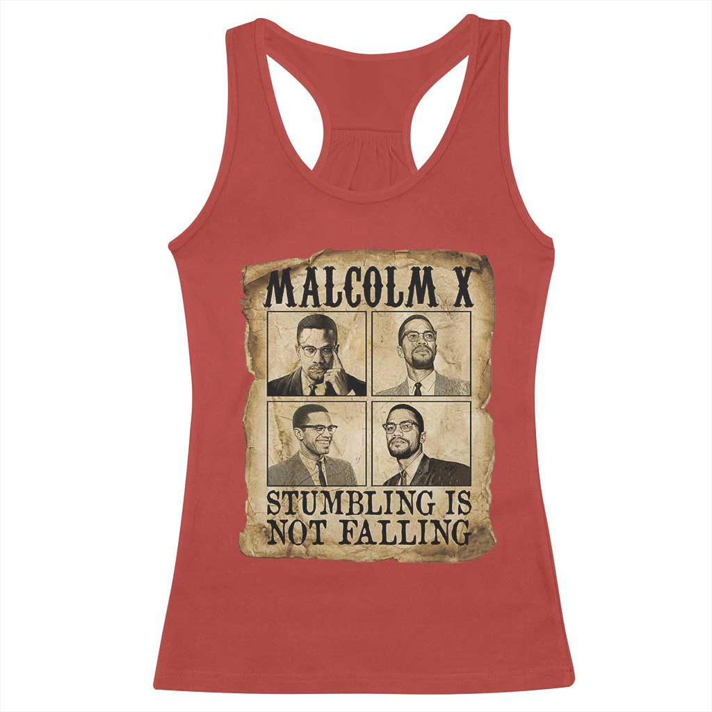 Malcolm X Racerback Tank Top Stumbling Is Not Falling Historical Poster TS12 Red Print Your Wear