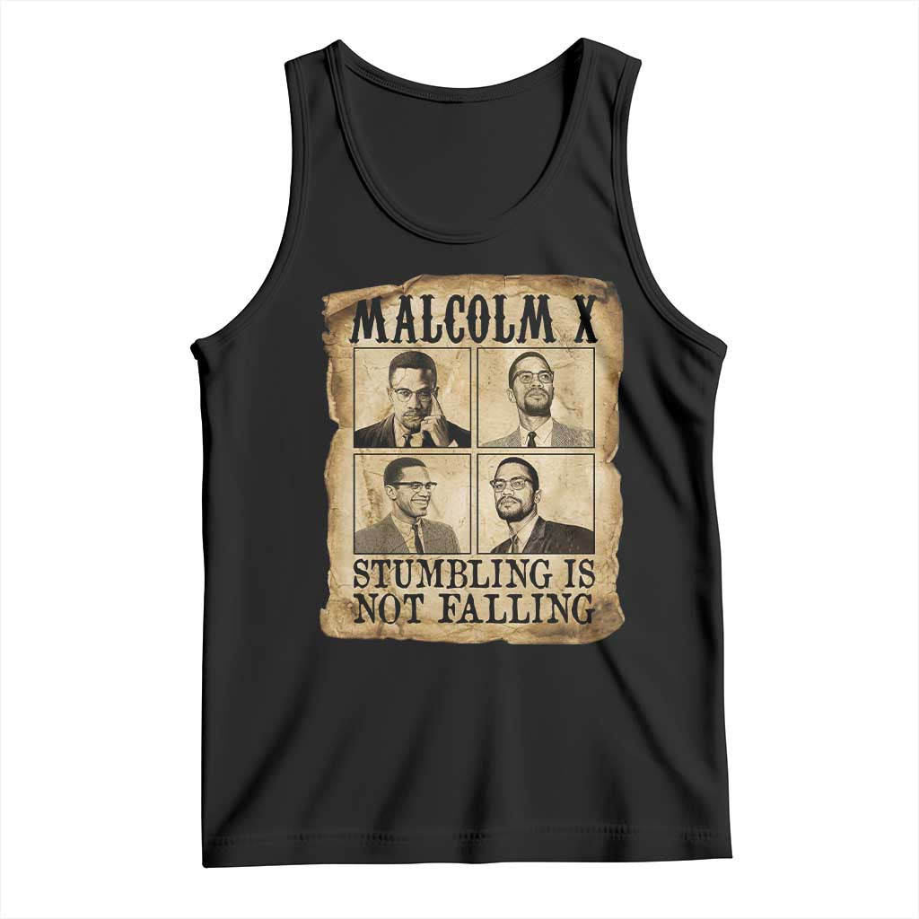 Malcolm X Tank Top Stumbling Is Not Falling Historical Poster TS12 Black Print Your Wear