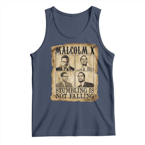 Malcolm X Tank Top Stumbling Is Not Falling Historical Poster TS12 Navy Print Your Wear