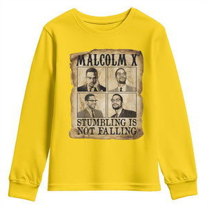 Malcolm X Youth Sweatshirt Stumbling Is Not Falling Historical Poster TS12 Daisy Print Your Wear