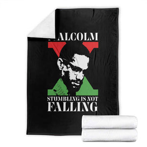 Malcolm X Throw Blanket Stumbling Is Not Falling Black History Leader TS12 Black Print Your Wear