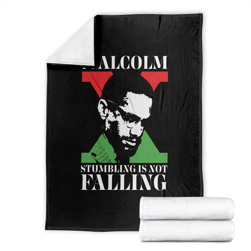 Malcolm X Throw Blanket Stumbling Is Not Falling Black History Leader TS12 Black Print Your Wear