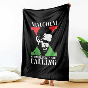 Malcolm X Throw Blanket Stumbling Is Not Falling Black History Leader TS12 Print Your Wear