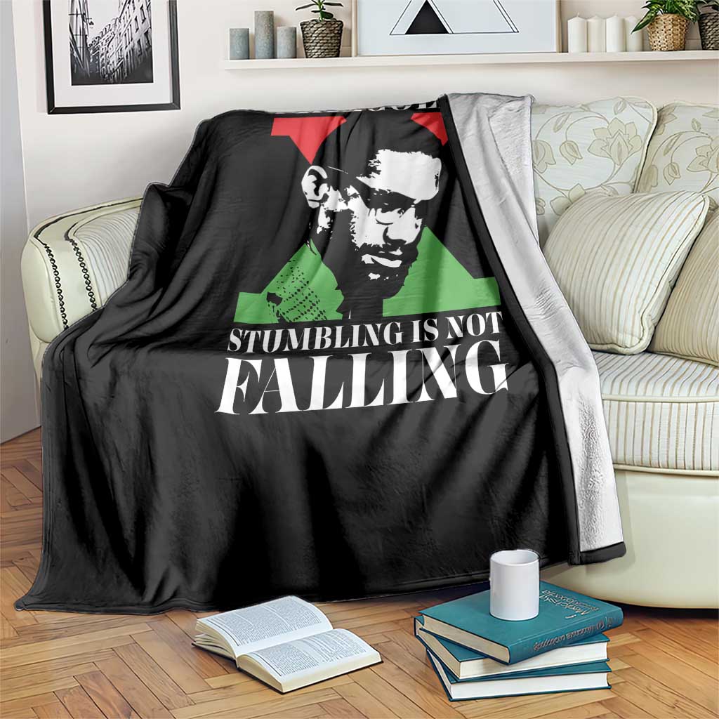 Malcolm X Throw Blanket Stumbling Is Not Falling Black History Leader TS12 Print Your Wear