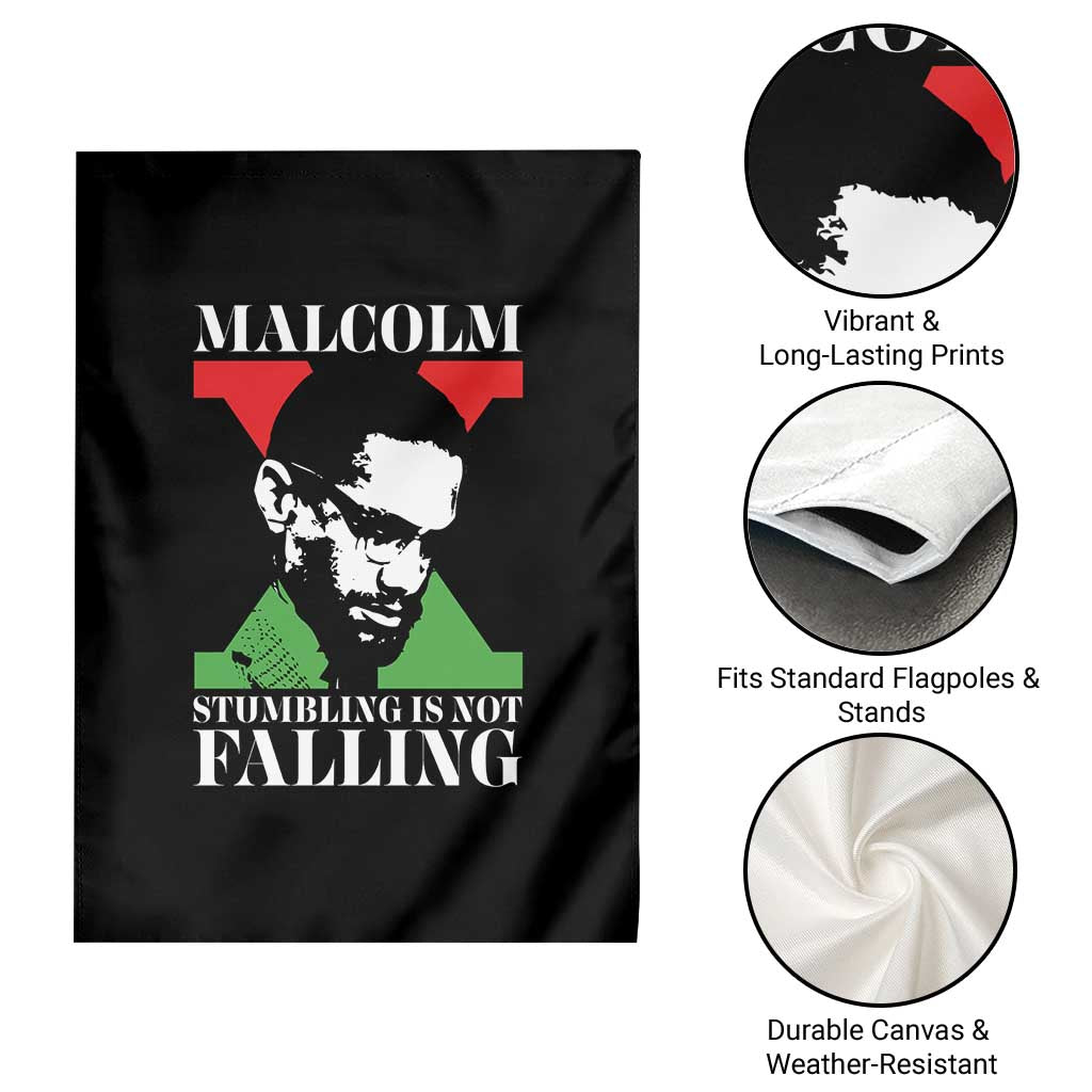 Malcolm X Garden Flag Stumbling Is Not Falling Black History Leader TS12 Print Your Wear
