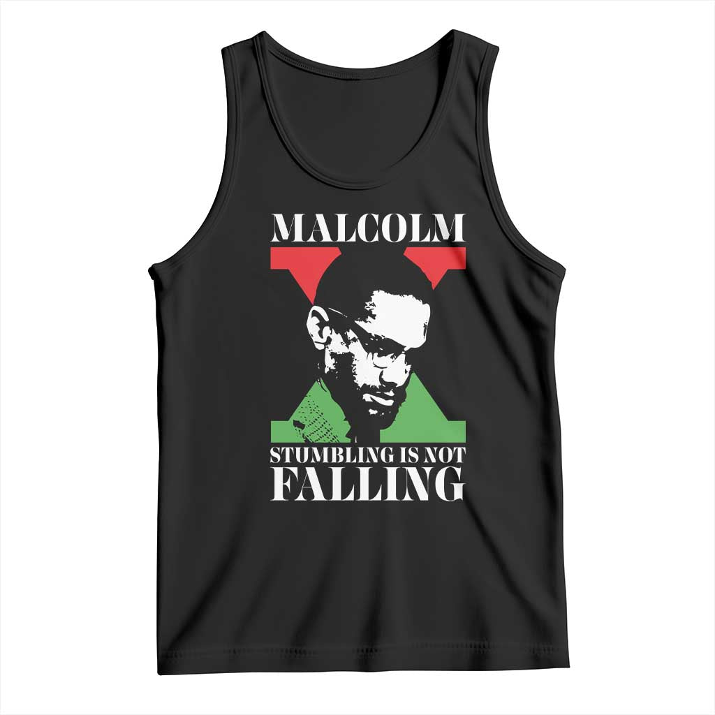 Malcolm X Tank Top Stumbling Is Not Falling Black History Leader TS12 Black Print Your Wear