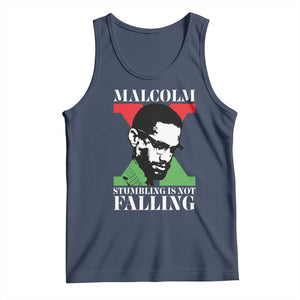 Malcolm X Tank Top Stumbling Is Not Falling Black History Leader TS12 Navy Print Your Wear