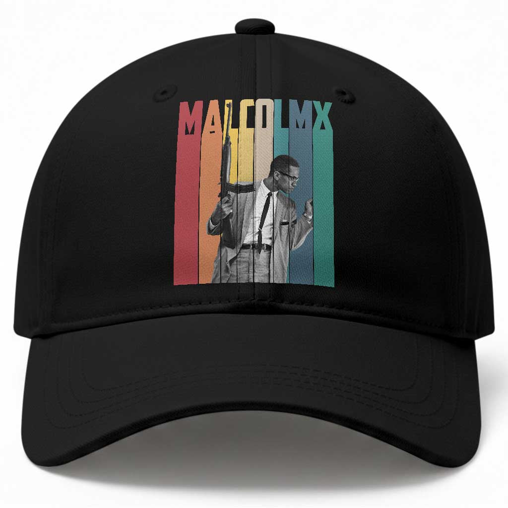 Malcolm X Baseball Cap Retro Portrait Black Empowerment Heritage Gift TS12 Print Your Wear