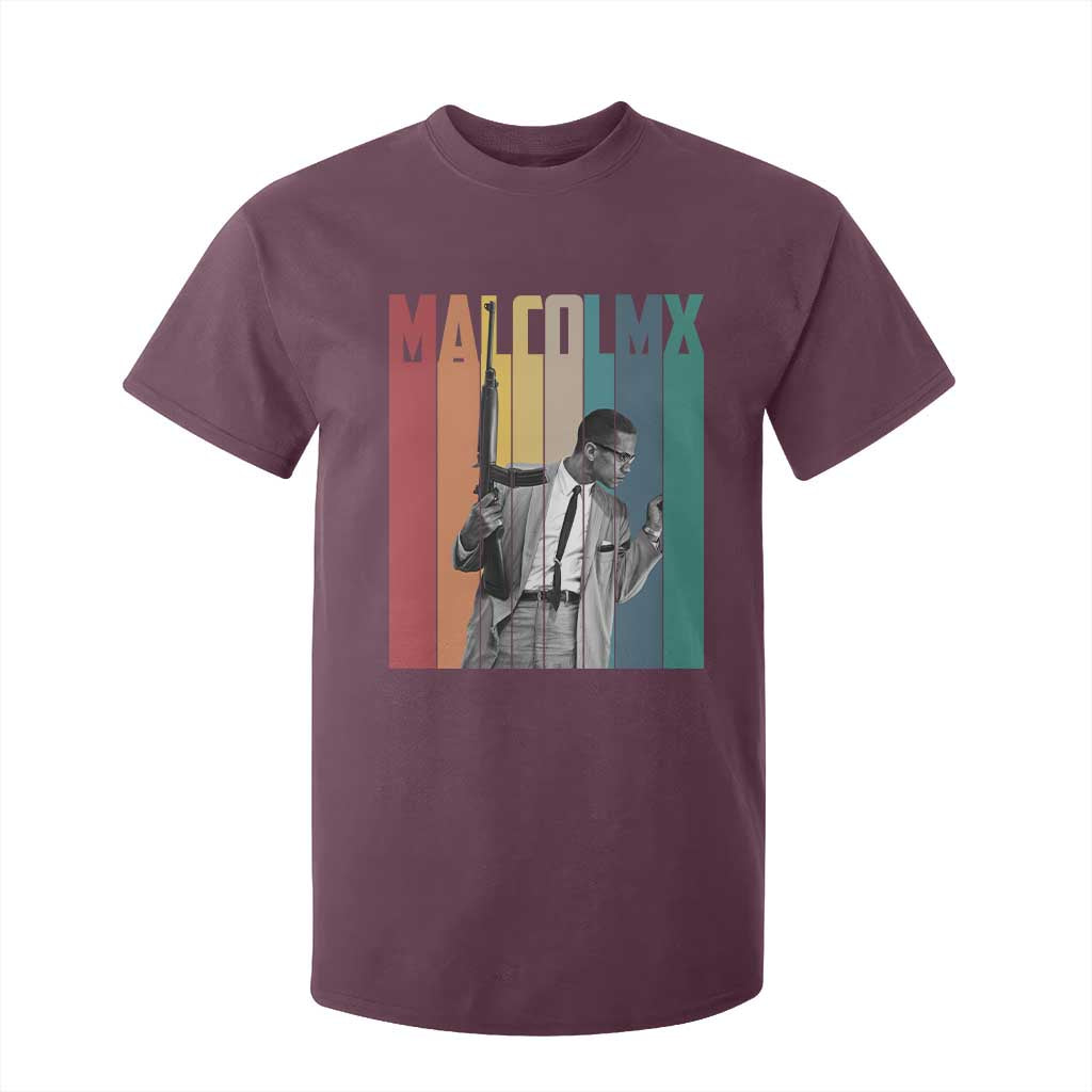 Malcolm X T Shirt For Kid Retro Portrait Black Empowerment Heritage Gift TS12 Maroon Print Your Wear