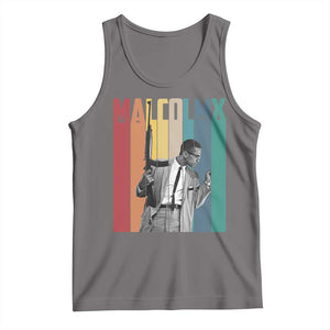 Malcolm X Tank Top Retro Portrait Black Empowerment Heritage Gift TS12 Deep Heather Print Your Wear