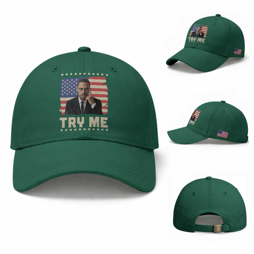 Malcolm X Try Me Baseball Cap African American Pride Gift TS12 Baseball Cap Universal Fit Irish Green Print Your Wear