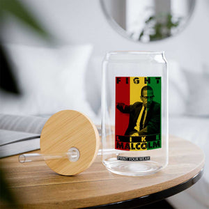 Fight Like Malcolm X Glass Can African American Pride Gift TS12 Print Your Wear