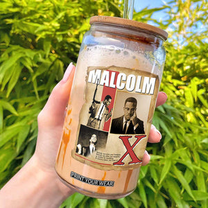 Malcolm X Quote Glass Can Nobody Can Give You Freedom Take It TS12 Black Print Your Wear