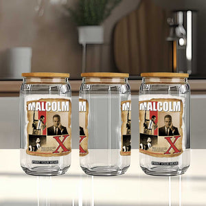 Malcolm X Quote Glass Can Nobody Can Give You Freedom Take It TS12 Print Your Wear