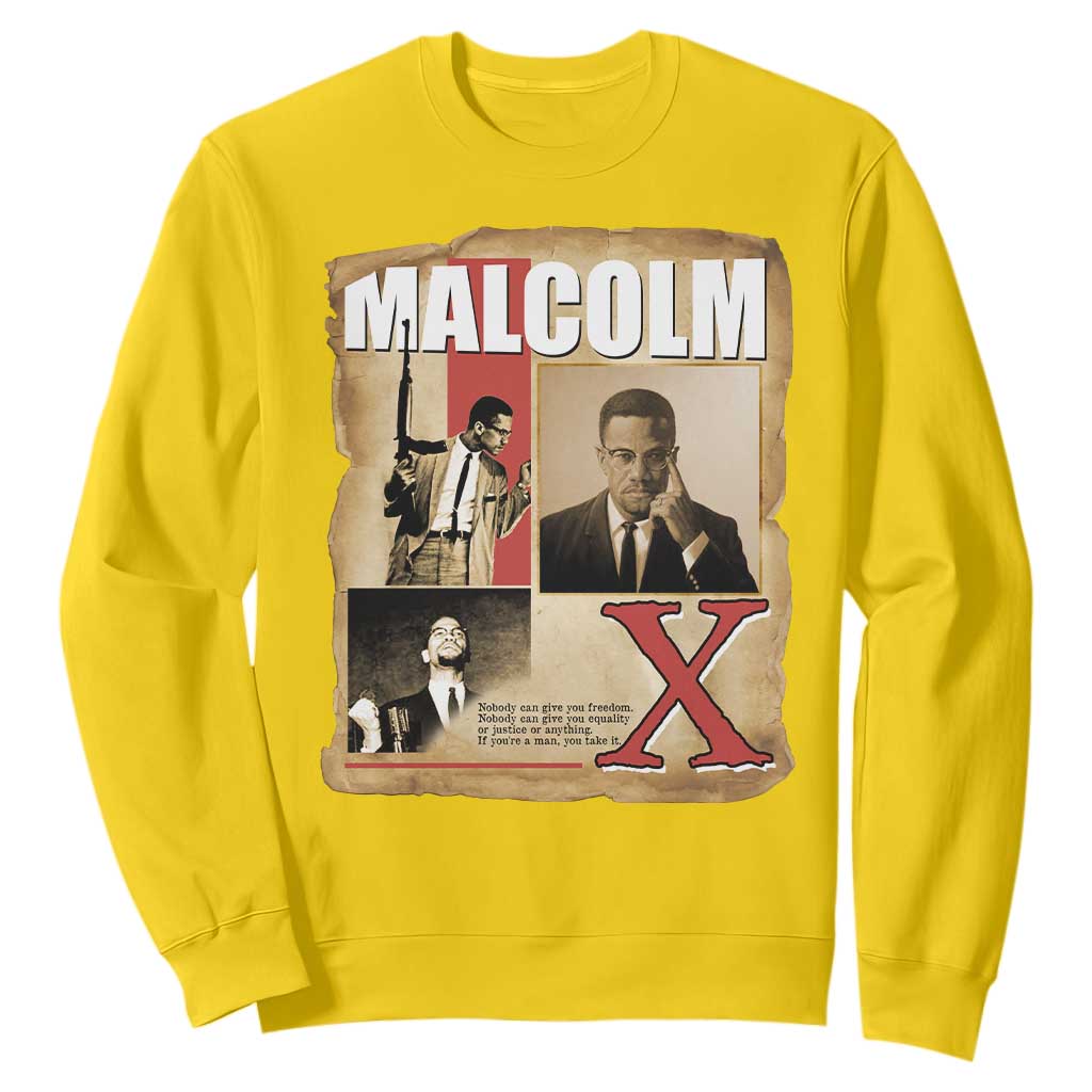 Malcolm X Quote Sweatshirt Nobody Can Give You Freedom Take It TS12 Daisy Print Your Wear