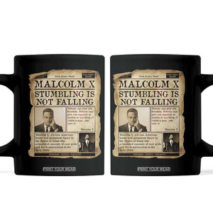 Malcolm X Coffee Mug Stumbling Is Not Falling Civil Rights Leader TS12 Black Print Your Wear
