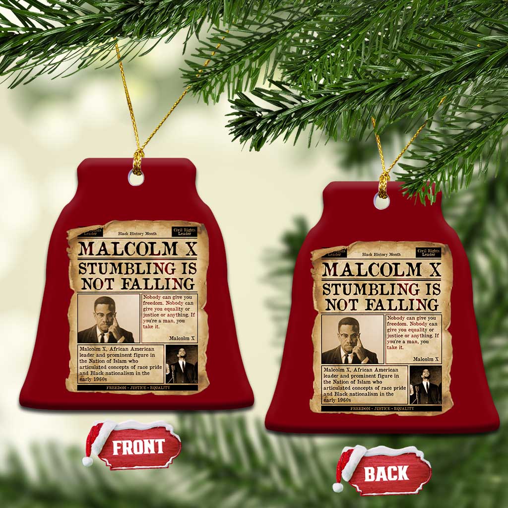 Malcolm X Ceramic Ornament Stumbling Is Not Falling Civil Rights Leader TS12 Print Your Wear