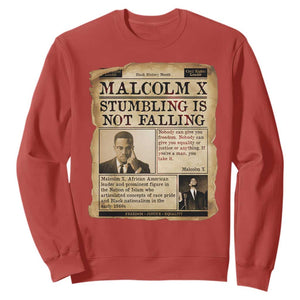 Malcolm X Sweatshirt Stumbling Is Not Falling Civil Rights Leader TS12 Red Print Your Wear