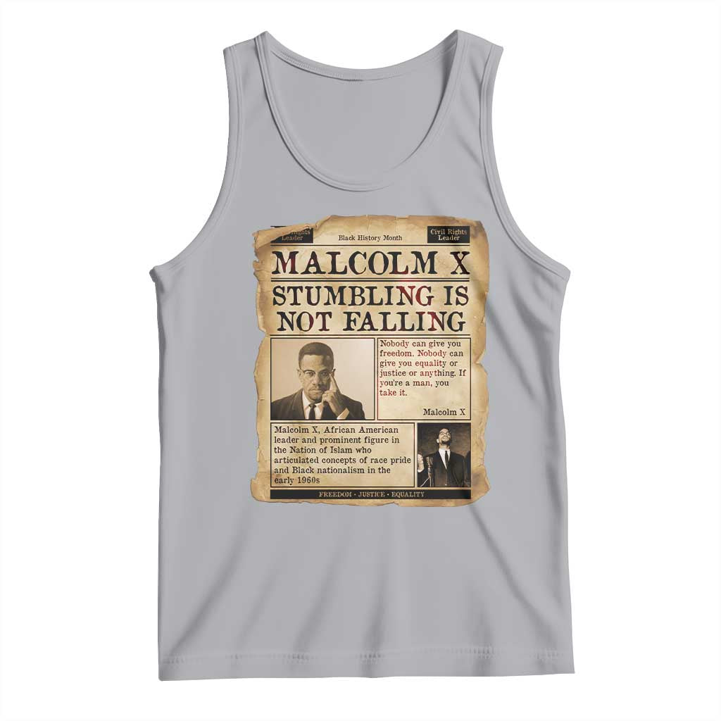 Malcolm X Tank Top Stumbling Is Not Falling Civil Rights Leader TS12 Athletic Heather Print Your Wear