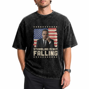 African American Pride Gift Washed Cotton T-Shirt Malcolm X