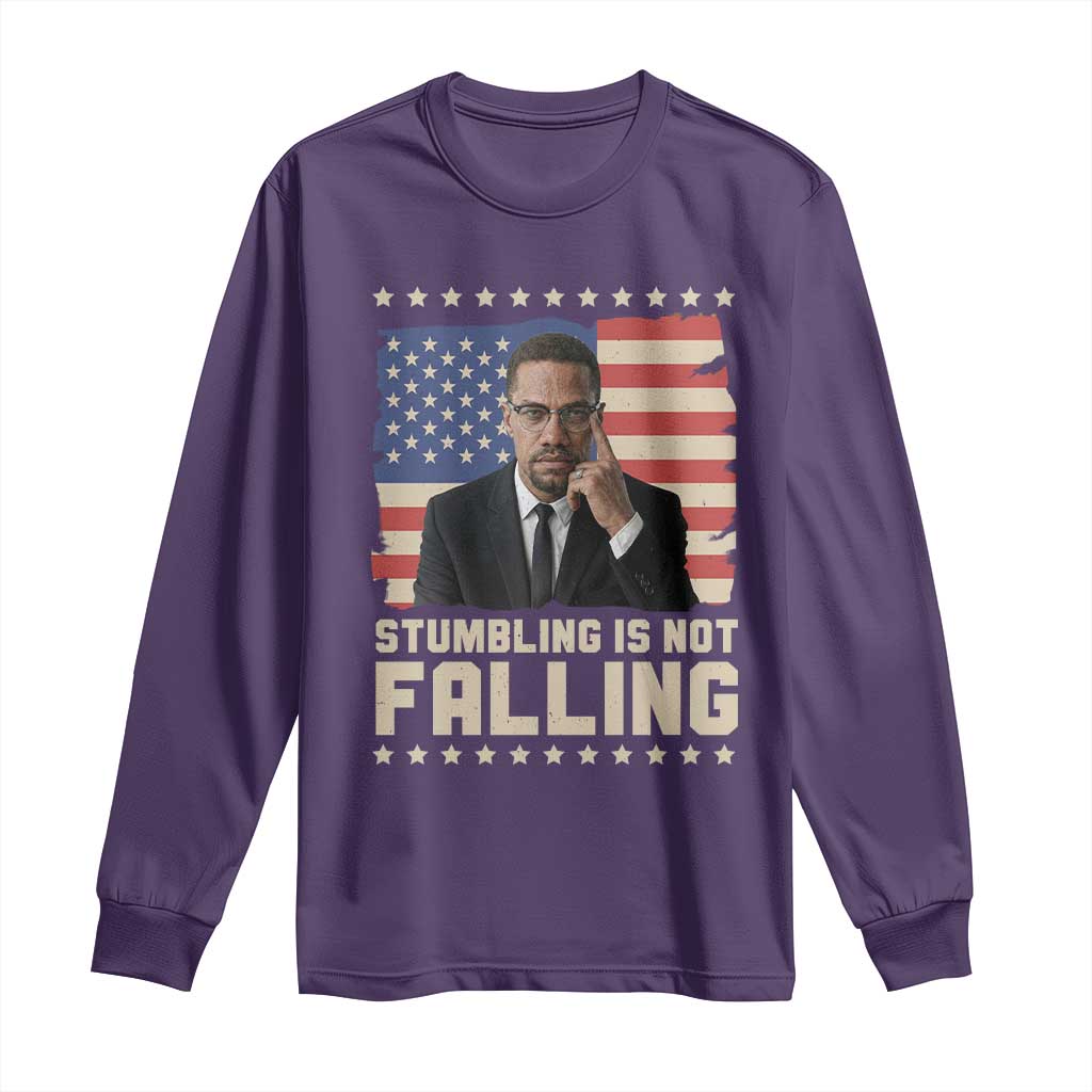 African American Pride Gift Long Sleeve Shirt Malcolm X TS12 Purple Print Your Wear