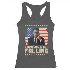 African American Pride Gift Racerback Tank Top Malcolm X TS12 Dark Heather Print Your Wear