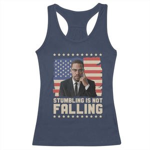 African American Pride Gift Racerback Tank Top Malcolm X TS12 Navy Print Your Wear