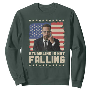African American Pride Gift Sweatshirt Malcolm X TS12 Dark Forest Green Print Your Wear