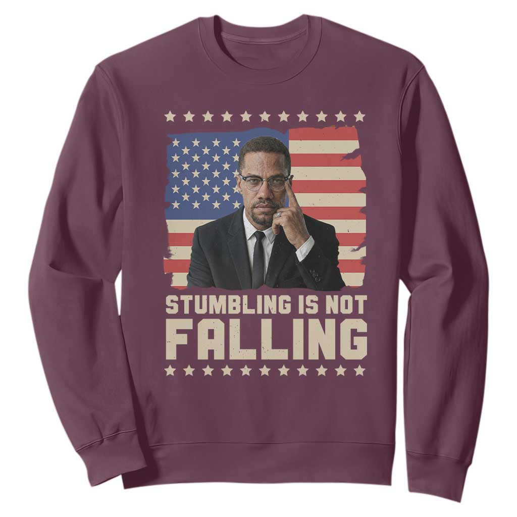 African American Pride Gift Sweatshirt Malcolm X TS12 Maroon Print Your Wear