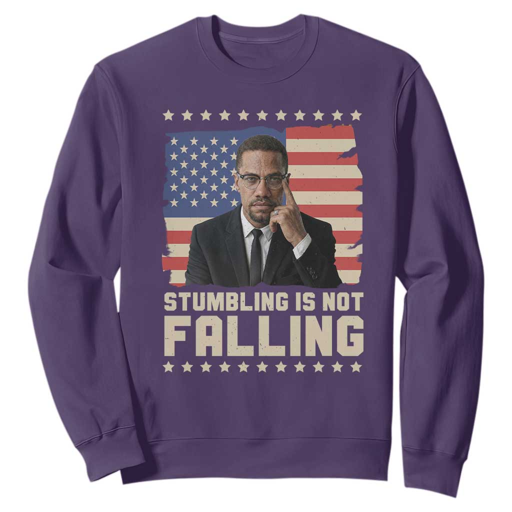 African American Pride Gift Sweatshirt Malcolm X TS12 Purple Print Your Wear