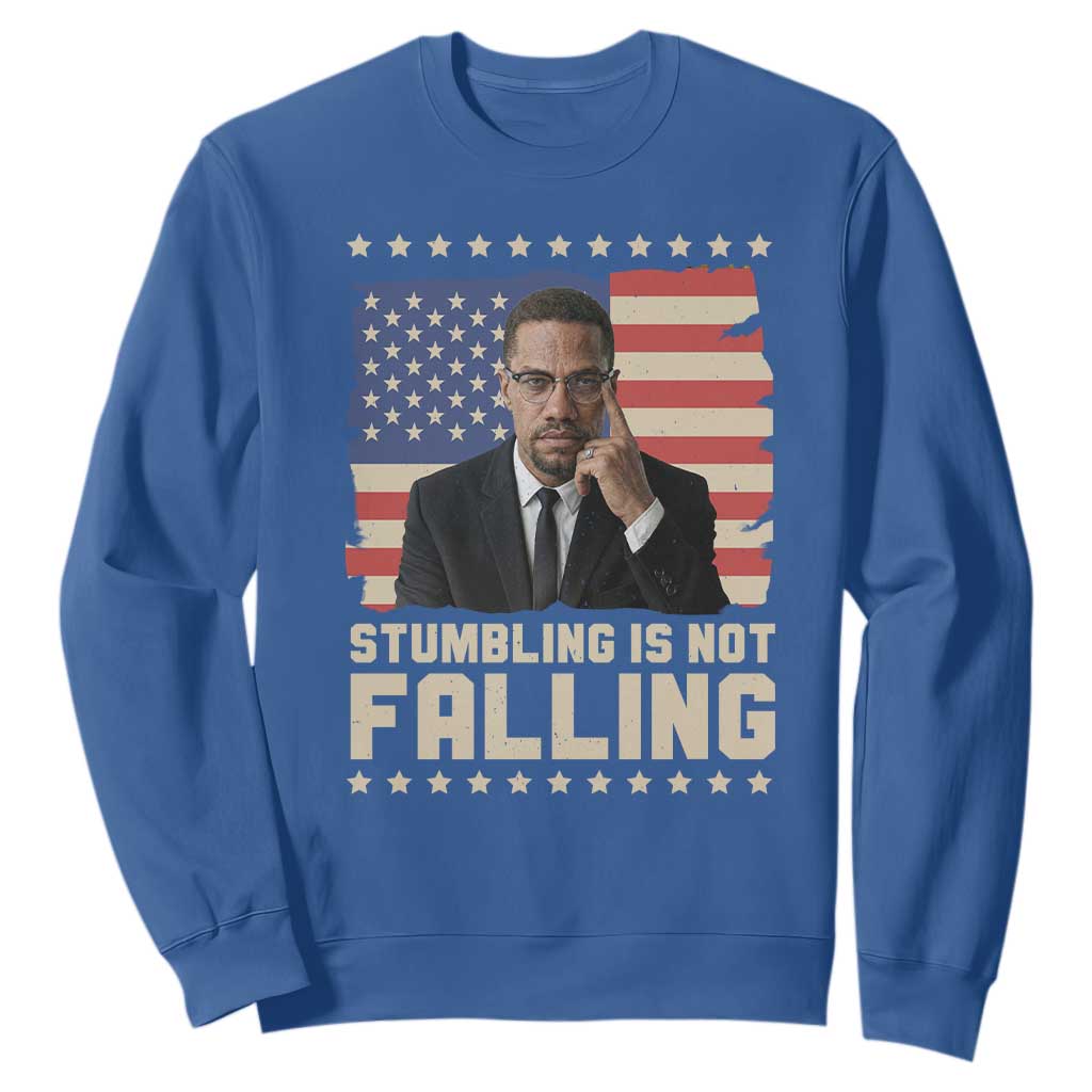 African American Pride Gift Sweatshirt Malcolm X TS12 Royal Blue Print Your Wear
