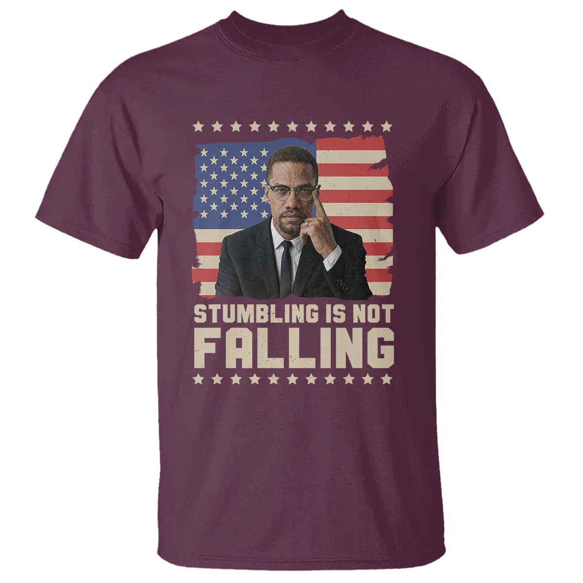 African American Pride Gift T Shirt Malcolm X TS12 Maroon Print Your Wear