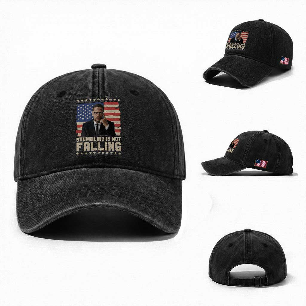 African American Pride Gift Washed Cotton Baseball Cap Malcolm X TS12 Washed Cap Universal Fit Black Print Your Wear
