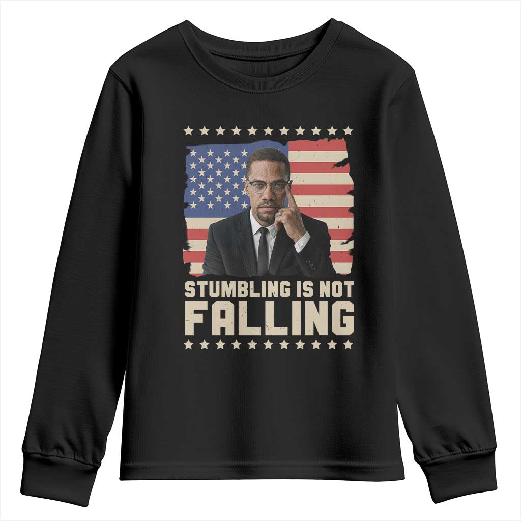 African American Pride Gift Youth Sweatshirt Malcolm X TS12 Black Print Your Wear