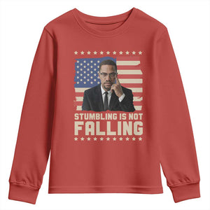 African American Pride Gift Youth Sweatshirt Malcolm X TS12 Red Print Your Wear