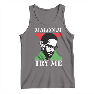 Malcolm X Try Me Tank Top American Civil Rights Leader Quote TS12 Deep Heather Print Your Wear