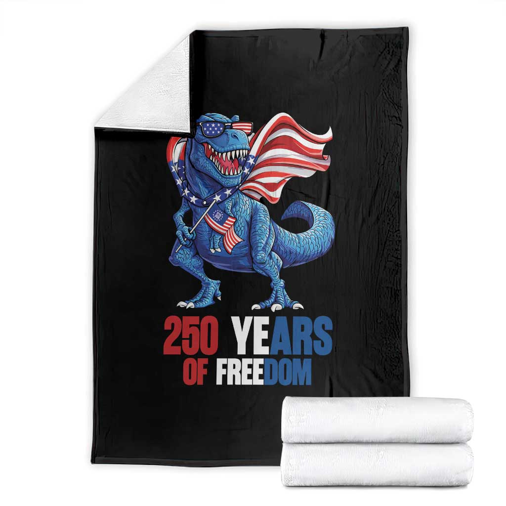 Funny Patriotic Dinosaur Throw Blanket 250 Years Of Freedom TS12 Black Print Your Wear