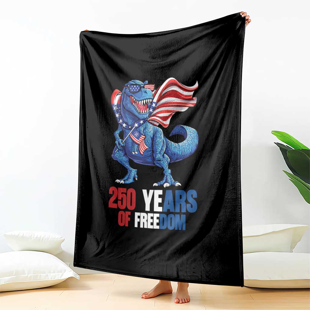 Funny Patriotic Dinosaur Throw Blanket 250 Years Of Freedom TS12 Print Your Wear