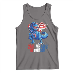 Funny Patriotic Dinosaur Tank Top 250 Years Of Freedom TS12 Deep Heather Print Your Wear