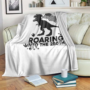 Funny Patriotic Dinosaur Throw Blanket Roaring Into The 250th Anniversary TS12 Print Your Wear