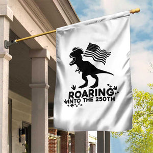 Funny Patriotic Dinosaur Garden Flag Roaring Into The 250th Anniversary TS12 Print Your Wear